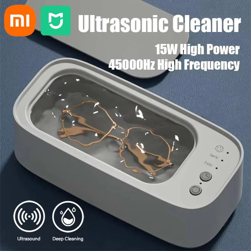 Limpiador ultrasónico de gafas Xiaomi MIJIA de 45 KHZ, limpiador ultrasónico de joyas, limpiador ultrasónico de alta frecuencia para baño.